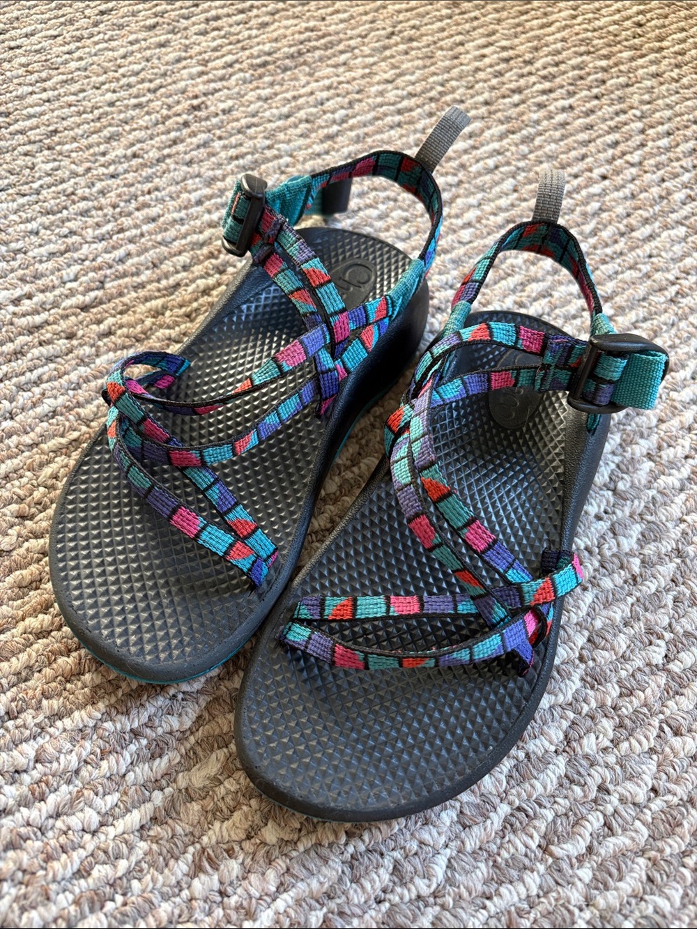 Chaco Kids ZX1 Ecotread Break Teal Multicolor Strappy Sandals Size 2